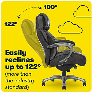 Serta Big and Tall Executive Office Chair with AIR Technology, Smart Layers Premium Elite Foam - Supports up to 350 lbs - Bonded Leather - Black