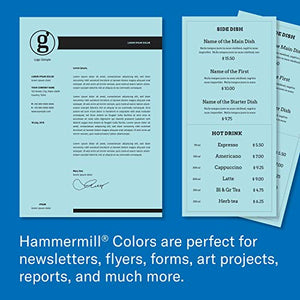 Hammermill Colored Paper, 20 lb Blue Printer Paper, 8.5 x 11-10 Ream (5,000 Sheets) - Made in the USA, Pastel Paper, 103309C