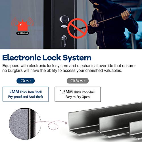 Rifle Gun Safe, Quick Access 4-Gun Metal Rifle Gun Cabinet with Removable Shelf, All-round Anti-static Rifle Safe for Bullets and Valuables, with 2 pistol holsters (Digital Keypad)