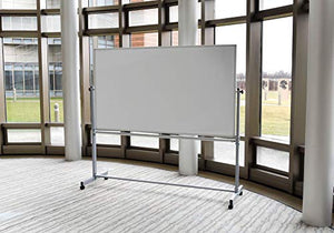 Offex 72"W x 48"H Double Sided Mobile Magnetic Whiteboard