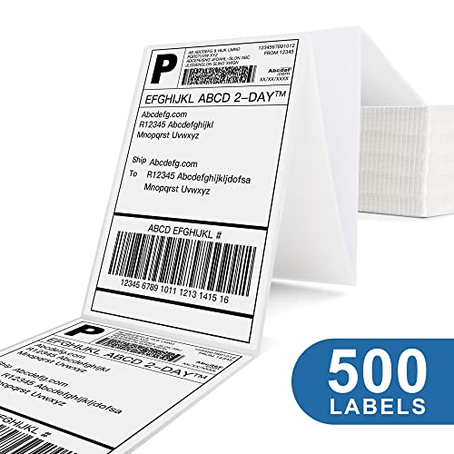 POLONO Label Printer - 150mm/s 4x6 Gray Thermal Label Printer, POLONO 4"x6" 500 Labels Direct Thermal Shipping Labels, Compatible with Amazon, Ebay, Etsy, Shopify and FedEx