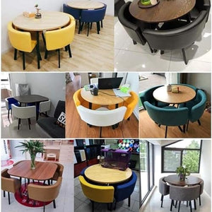 ORBANA Round Table and Chairs 5-Piece Set, Office and Conference Furniture for Reception Room