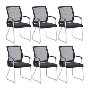 None Mesh Back Upholstered Fabric Seat Ergonomic Chair Set of 6 - Set of 6 Chairs