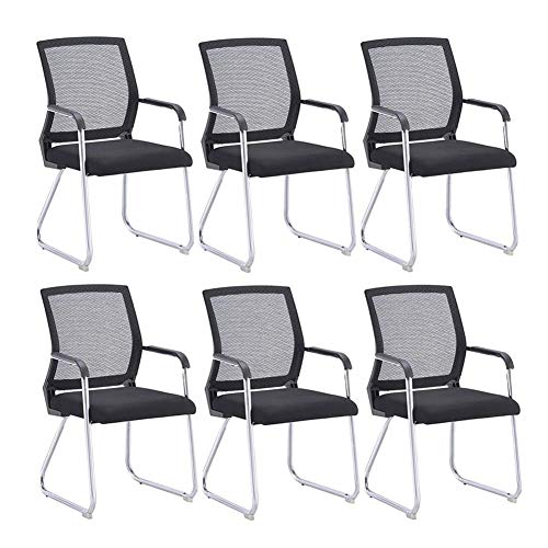 Mesh Back Upholstered Fabric Seat Ergonomic Chair Set of 6 - Set of 6 Chairs