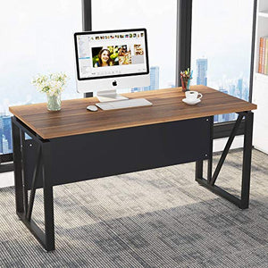 Tribesigns L-Shaped Computer Desk, 55 inches Executive Desk with lateral File Cabinet, Gaming Desk Business Furniture with Drawers and Storage Shelves, Rustic Home Office Table