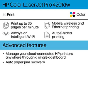 HP Color LaserJet Pro 4201dw Wireless Printer