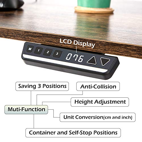 TOPSKY Dual Motor Electric Adjustable Standing Computer Desk for Home and Office (Black Frame only)