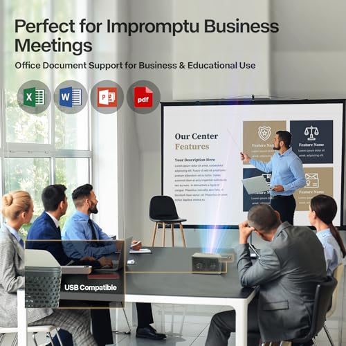 AAXA Technologies Portable Mini Projector with 2Hr Battery, Auto-Keystone, and iPhone 15 Mirroring