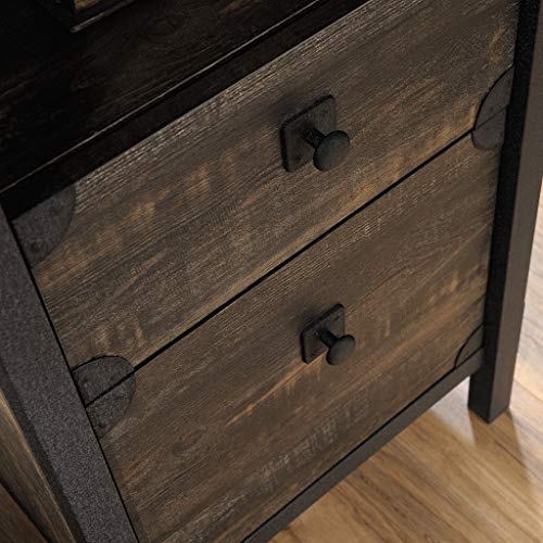 Corner Office Desk Industrial Style Storage Drawers L Shaped Workstation Furniture Laptop PC Table Study Writing Reading