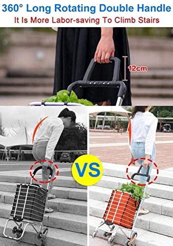 TOYOCC Folding Shopping Cart with Swivel Wheels and Removable Canvas Bag