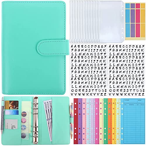 FCYIXIA Folder A6 Binder Budget Cash Envelope System Organizer,12 Patterns Budget Envelopes,Storage Bag, Alphabet Stickers, for Money Planner (Color : D)