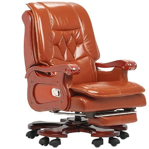 None Ergonomic Full Reclining Office Chair with Pedal - Black, As Shown Size