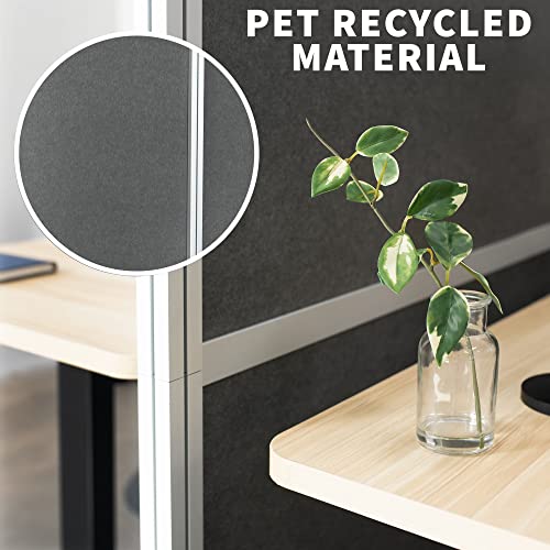 VIVO Modular Wall System with 2 PET Panels, 66" High, Dark Gray - PP-MWS63D