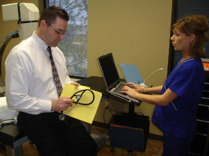 Mobile Desk Vision Laptop Computer Cart on Wheels Includes 4" Casters, 22" Top, 26" Wheel Base, Foot Adjustable Height