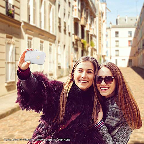HP Sprocket 2-in-1 Portable Photo Printer & Instant Camera, print social media photos on 2x3" sticky-backed paper (2FB96A), 2:1 White, 4.8 x 3 x 1.1
