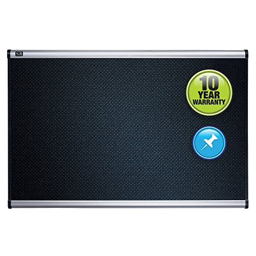 Quartet B347A Quartet Embossed Bulletin Board, Hi-Density Foam, 72x48, BLK, GY Aluminum Frame