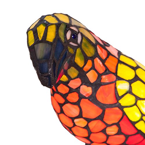 16.5" Pretty Parrot Stained Glass Accent Lamp