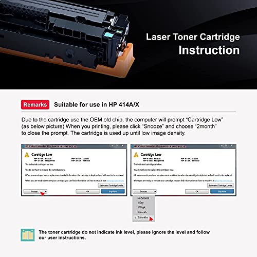 LEMERO (with Chip) Remanufactured Toner Cartridge Replacement for HP 414A W2020A W2021A W2022A W2023A to use with Color Laserjet Pro M454dw MFP M479fdw (Black, Cyan, Magenta, Yellow, 4 Pack)