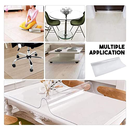 ZHOUHONG Clear Desk Chair Mat Runner Rug - Heavy Duty Waterproof Protector - Multipurpose Vinyl Roll, 2mm Thick, Various Widths