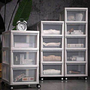 RANRANJJ Rolling Storage Cart with Clear Drawers, White, 39 * 32 * 80CM