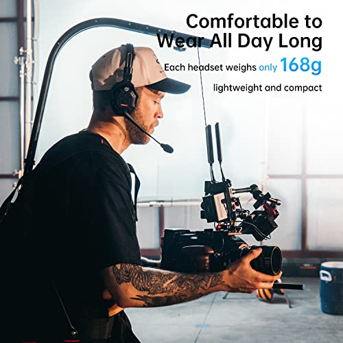 HollyView Hollyland Solidcom C1 Wireless Headset Intercom System 6 Users 1100ft Single Ear Headset