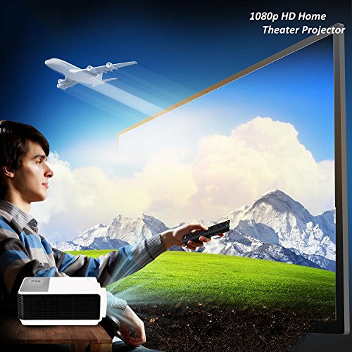 Updated Pyle Video Projector 5.8" LCD Panel LED Lamp Cinema Home Theater with Built-in Stereo Speakers 2 HDMI Ports & Keystone Adjustable Picture Projection for TV PC Computer and Laptop PRJLE83