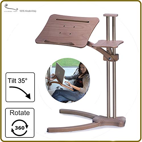 Lounge-wood Classic - Laptop Table supports up to 17-18 inch Laptops, Tablet PC, Ipad, Lectern for E-book. Mousepad for external Mouse.