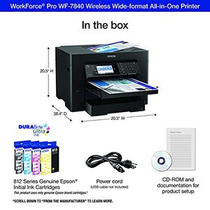 Epson WorkForce Pro WF-7840 Wireless All-in-One Wide-format Printer (Renewed)