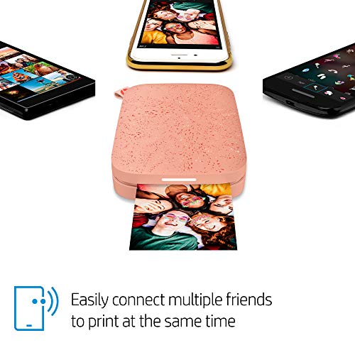 HP Sprocket Portable 2x3" Instant Photo Printer (Blush) Print Pictures on Zink Sticky-Backed Paper from your iOS & Android Device.