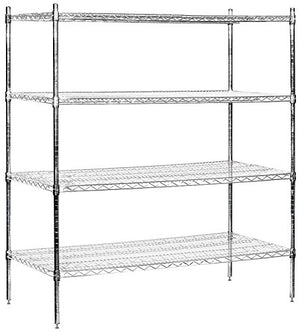 Salsbury Industries Stationary Wire Shelving Unit, 60-Inch Wide by 63-Inch High by 24-Inch Deep, Chrome
