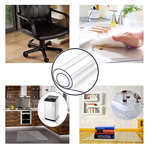 LPRR Transparent Chair Protectors Rug, Non-Slip Hardwood Floor Mats - Extra Wide Protect Pad (120cmx800cm)