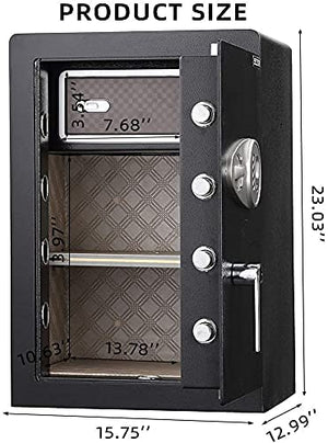 SECUSTAR Security Biometric Fingerprint Safe, Steel Lock Box Safe High-End Closet Safe for Home / Office / Hotel, Secure Handgun, Ammo,Documents, Jewelry, Medicine,Cigar and More Valuables.