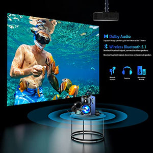 ABOOLON 4K+ Projector with Wifi, Bluetooth, and 1200ASIN Outdoor Movie Support