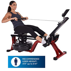 Stamina X Water Rower, Compact Rowing Machine with Heart Rate Transmitter and Multi-Function Monitor