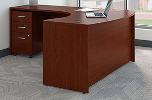 Bush Business Furniture Series C Left Handed L Shaped Desk with Mobile File Cabinet in Mahogany