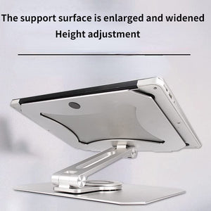 HNTHY 360 Rotating Desktop Laptop Stand Adjustable Aluminum Notebook Stand Compatible with 10-17 Inch