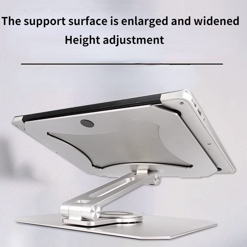 HNTHY 360 Rotating Desktop Laptop Stand Adjustable Aluminum Notebook Stand Compatible with 10-17 Inch