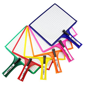 (36) KleenSlate 2-Sided Customizable Whiteboard w/Clear Dry Erase Sleeve for Interchangeable Templates and Graphic Organizers-Bonus 36 Microfiber Cloths w/Bookbinder Rings and 36 Markers