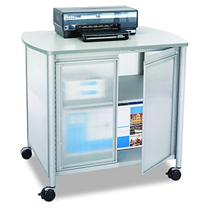 Safco Products Impromptu Mobile Print Stand with Doors 1859GR, Grey, 200 lbs. Capacity, Contemporary Design, Swivel Wheels