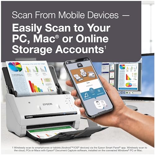 Epson DS-575W II Wireless Color Duplex Document Scanner for PC and Mac