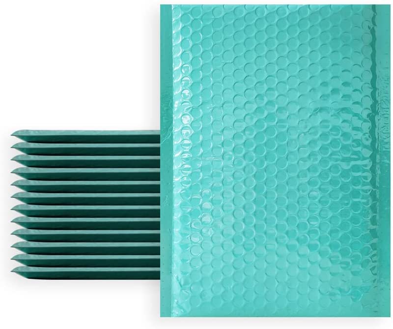 UPAKIN Bubble Mailer 6x9 Inch 600 Pack Green/Teal Holographic Metallic Padded Bubble Envelope, Buy Bulk Save Huge