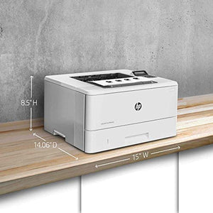 (Renewed) HP Laserjet Pro M404 dn Wired Black and White Monochrome Laser Printer with Built-in Ethernet, White - Print only - 2-line LCD, 40 ppm, Auto 2-Sided Printing, 8.5 x 14