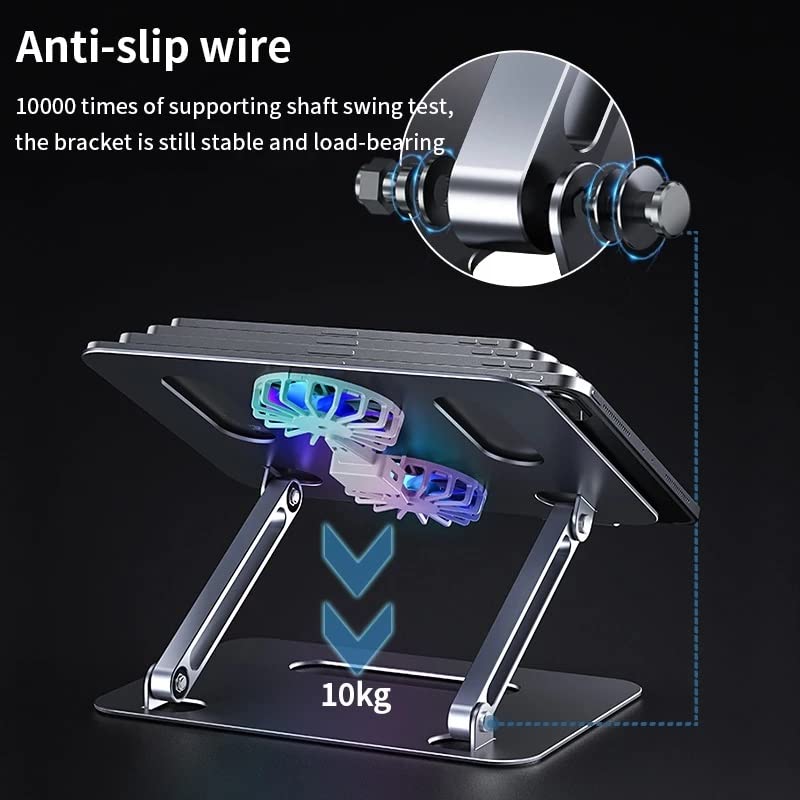 EYHLKM Laptop Tablet Stand with Cooling Fan Heat Dissipation Aluminum for Desktop Stand Notebook Holder Cooler (Color : B)