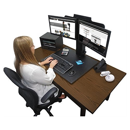 Victor DC350 High Rise Collection Dual Monitor Sit-Stand Standing Desk Converter, 28" by 23" by 15.5", Black