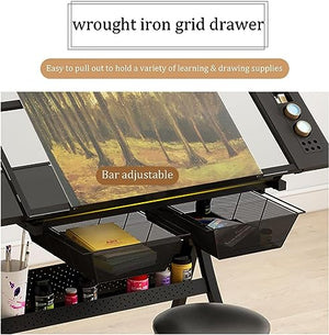 OGRAFF Drafting Table with Adjustable Height, Angle, and Storage - Drawing Desk Craft Station