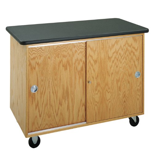 Diversified Woodcrafts 4101K UV Finish Solid Oak Wood Bare Bones Mobile Lab Table, Plastic Laminate Top, 48" Width x 36" Height x 24" Depth