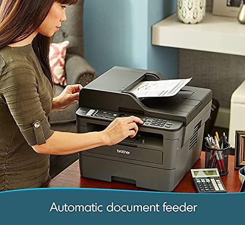 Brother MFC L2700 Series Compact Wireless Monochrome Laser All-in-One Printer, ADF, Mobile Printing, Print Copy Scan Fax, 2-line LCD, Up to 32 Pages/Min, Auto Duplex Printing, 32GB Tela USB Card