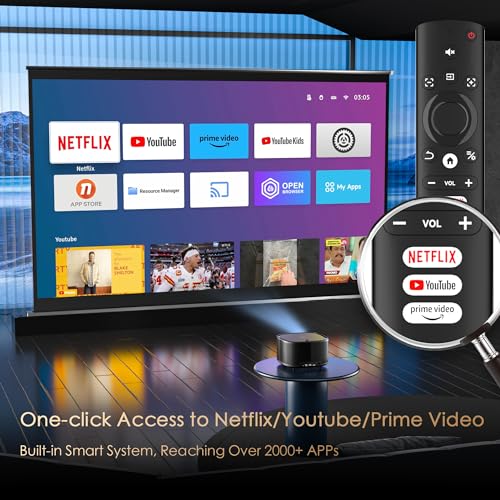 MEER 4K WiFi Bluetooth Smart Projector with Dolby Audio - 1080P Native Resolution, AI Auto Focus, 500 ANSI, Netflix/Prime Video Officially-Licensed