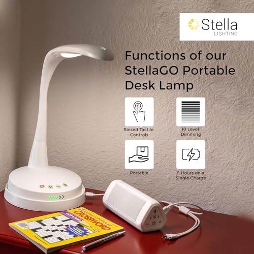 Stella Lighting Portable Task Lamp - Dimmable, Custom Color Temperature, Adjustable, Remote Controlled Standing Lamp