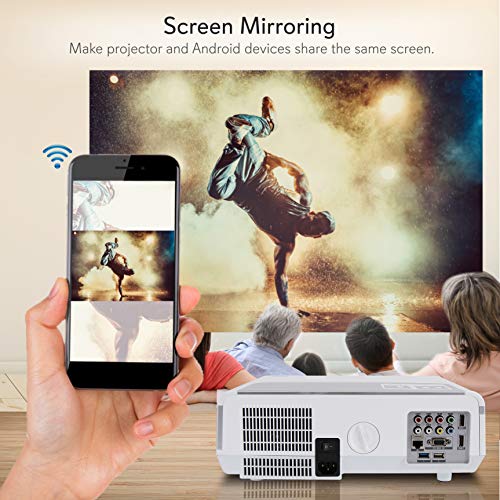 Full HD 1080p Hi-Res Mini Portable Smart Video Cinema Home Theater Projector - Built-In Dual Core Android Computer, WiFi Wireless Multimedia, LCD+LED, HDMI & USB Inputs for Blu Ray PC Laptop & TV